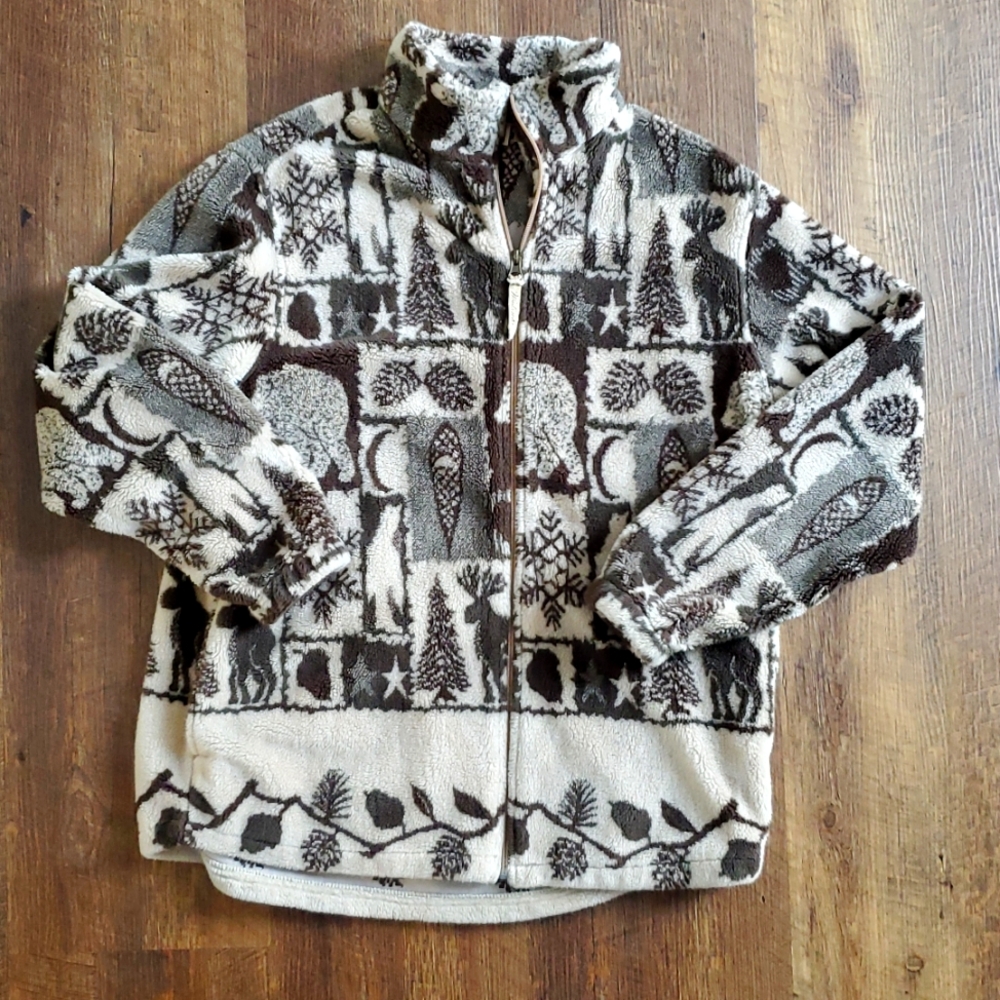 Vintage Woolrich Full zip fleece Jacket size Medium
